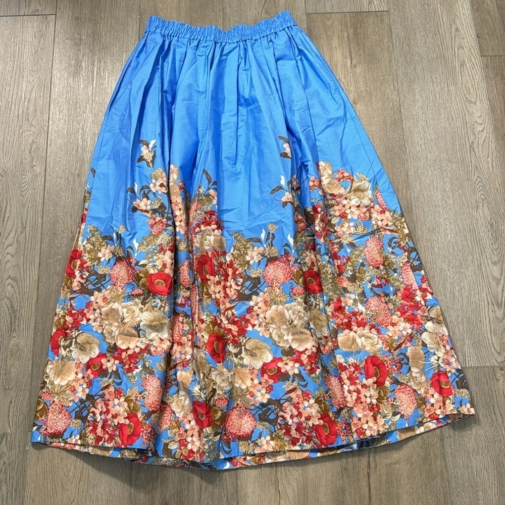NWT! Anthropologie Blue Floral Maeve Pull-On Circle Skirt - Multiple Sizes 🕕1️⃣ - Picture 8 of 10